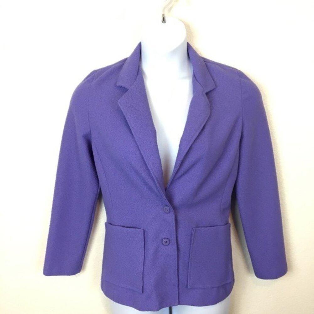 Purple Blazer 1970s Secretary Chic Vintage Union Made in the USA SZ 10 Retro